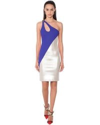 Fausto Puglisi One Shoulder Stretch Jersey Dress - Blue