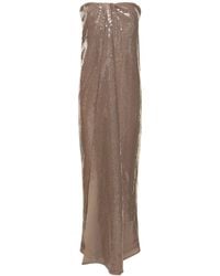 16Arlington - Mirai Sequined Strapless Long Dress - Lyst