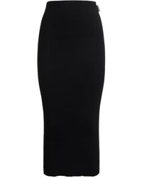 Balenciaga - Twisted Cotton Blend Midi Skirt - Lyst