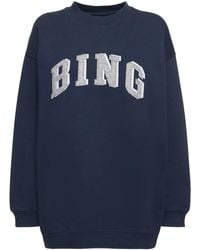 Anine Bing - Tyler Logo Cotton Blend Sweatshirt - Lyst