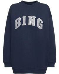 Anine Bing - Felpa tyler in misto cotone con logo - Lyst