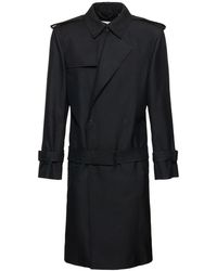 Burberry - Trench-coat en soie à double boutonnage - Lyst