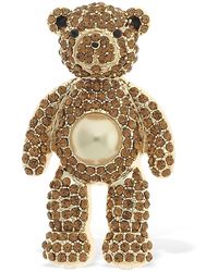 Max Mara Bear Swarovski Crystal Brooch - Metallic