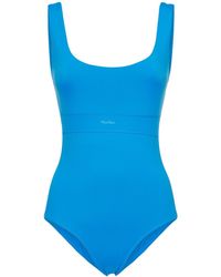Max Mara Classic Jersey One Piece Swimsuit - Blue
