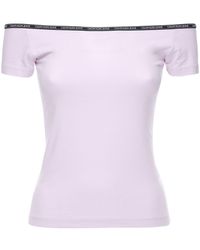 Calvin Klein Jerseytop Mit Logo - Pink
