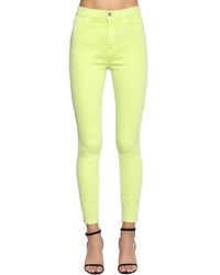 J Brand Enge Jeans Aus Baumwolldenim "alana" - Gelb