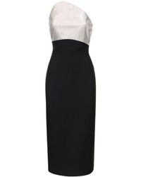 Roland Mouret - Strapless Crystal-embellished Wool And Silk-blend Gown - Lyst