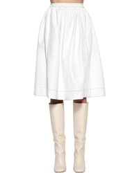 Marni Jupe En Simili Cuir Verni Taille Haute - Blanc