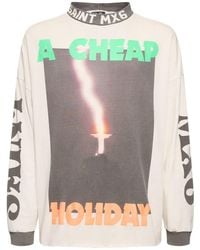 Saint Michael - Bedrucktes T-shirt "saint Mx6 Cheap Holiday" - Lyst