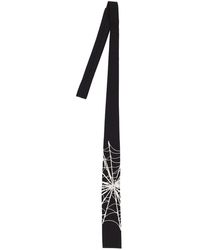 Yohji Yamamoto Spider Embroidery Wool Tie - Black