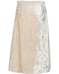 Jil Sander - Viscose Blend Velour Midi Skirt - Lyst