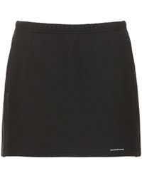Alexander Wang - Cotton Mini Skirt W/ Elasticated Band - Lyst