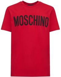 Moschino - Logo Print Cotton T-Shirt - Lyst