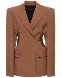 Mugler - Fitted Waist Oversized Jacket W/ Laces - Lyst