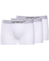 Off-White c/o Virgil Abloh Pack Of 3 Logo Cotton Boxer Briefs in White/Black for Men Blue Mens Underwear Off-White c/o Virgil Abloh Underwear 