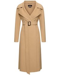 Weekend by Maxmara - Manu Belted Wool Midi Coat Dark - Lyst