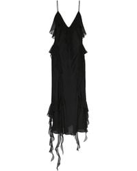 Khaite - Pim Silk Ruffled Midi Dress - Lyst