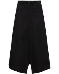 Yohji Yamamoto - Wide Structured Cotton Midi Skirt - Lyst