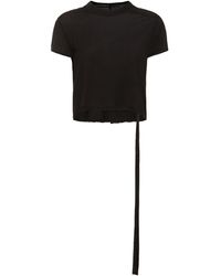 Rick Owens - Short Sleeve Cropped Jersey T-shirt - Lyst
