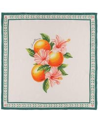Casablancabrand - Oranges En Fleur Print Silk Scarf - Lyst