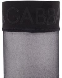 Dolce & Gabbana Stay Up Logo Stockings - Black