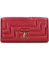 AVENUE WALLET/CHAIN  Cranberry Avenue Nappa Leather Wallet with
