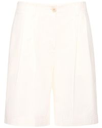 Totême - Relaxed Pleated Twill Cotton Shorts - Lyst