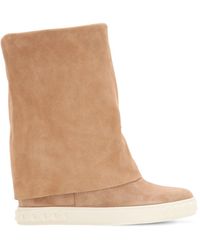 Casadei Замшевые Кроссовки На Танкетке 80mm - Естественный