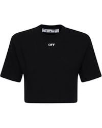 Off-White c/o Virgil Abloh - T-shirt crop à logo imprimé - Lyst