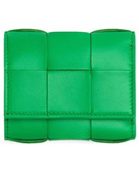 Bottega Veneta - Cassette Leather Tri-Fold Zip Wallet - Lyst