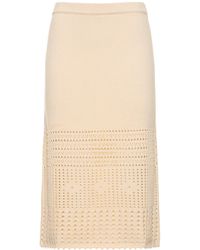 Reformation - Carter Novelty Knit Cotton Midi Skirt - Lyst