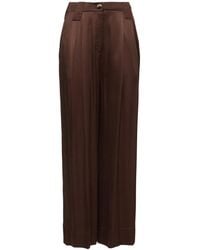 Ganni - Washed Satin High Waist Flared Leg Pants - Lyst