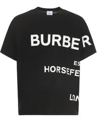 T-shirt à imprimé graphique Coton Burberry pour homme en coloris Noir Homme Vêtements T-shirts T-shirts à manches courtes 