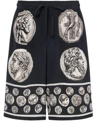 Dolce & Gabbana - Ancient Coins Printed Silk Shorts - Lyst