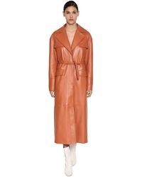 DROMe Leather Trench Coat - Orange