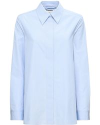 Jil Sander - Camisa de popelina de algodón - Lyst