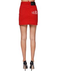 DSquared² Minirock Aus Denim "dalma" - Rot