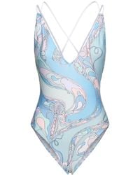 Emilio Pucci - Printed Lycra One Piece Swimsuit - Lyst