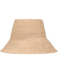 Janessa Leone Felix Raffia Straw Bucket Hat - Natural