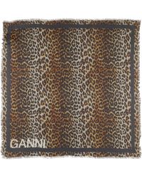 Ganni - Xxl-schal Mit Leopardenmuster - Lyst