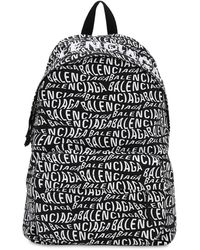 Balenciaga Medium Rucksack Aus Nylon Mit Logo - Schwarz