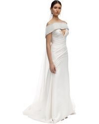 Sandra Mansour Embellished Mikado Long Dress - Weiß