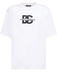 Dolce & Gabbana - T-shirt in jersey di cotone con logo - Lyst