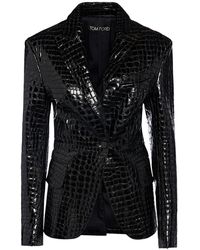 Tom Ford - Lvr exclusive - blazer en cuir embossé crocodile - Lyst