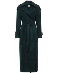 Khaite Libby Suede Trench Coat - Multicolour
