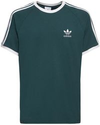 adidas Originals T-shirt Aus Baumwolljersey Mit Drei Streifen - Grün