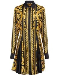 Versace - Vestido camisero Barocco de seda - Lyst