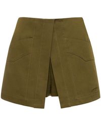 MSGM - Stretch Cotton Shorts - Lyst