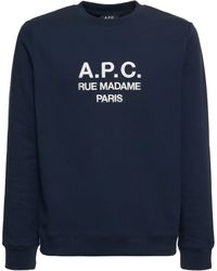 A.P.C. - Sweat-shirt en french terry à logo brodé - Lyst