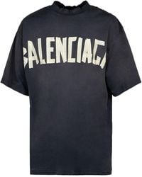 Balenciaga - Tape Type Vintage Effect Cotton T-Shirt - Lyst